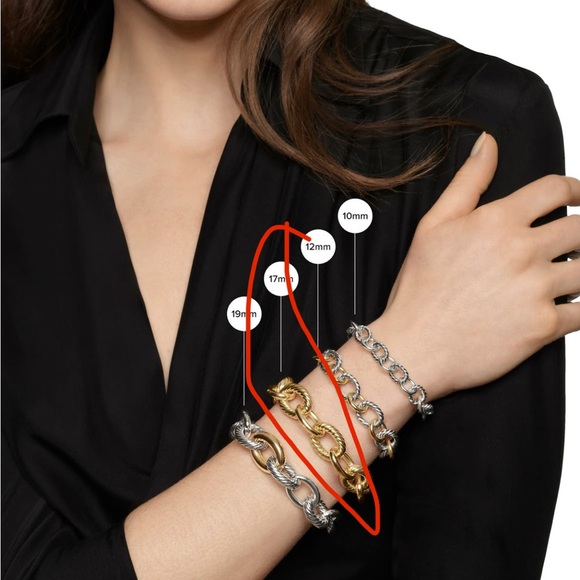 DAVID YURMAN Oval Link Chain Bracelet in Sterling Silver 17mm - Picture 6 of 6